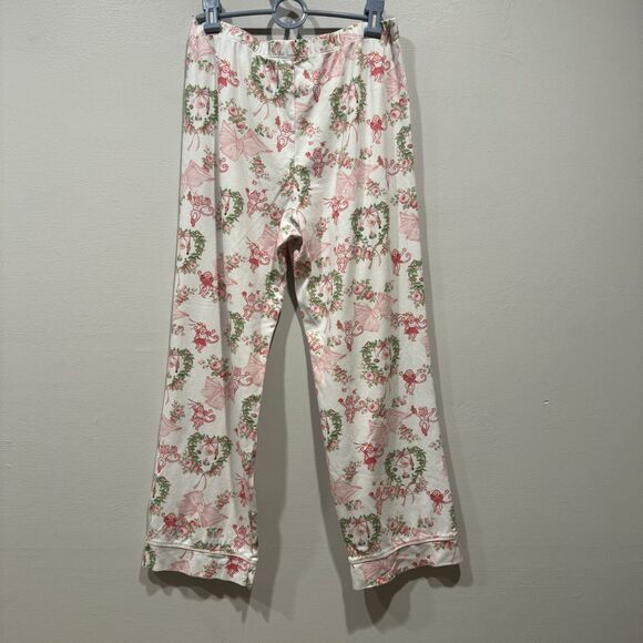 Roller Rabbit LoveShackFancy Merry Monkey Beaux Pajamas Holiday Pink Women Small - Picture 7 of 12